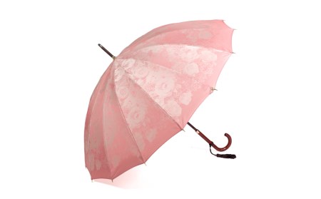 【前原光榮商店】婦人用雨傘 パシオ-カーボン〈手元：ヒッコリー〉名入れ可(カラー：ローズ）