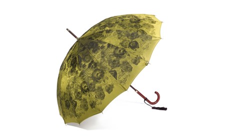 【前原光榮商店】婦人用雨傘 パシオ-カーボン〈手元：ヒッコリー〉名入れ可(カラー：イエロー）