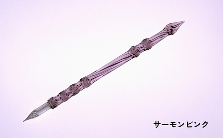 【ガラスペン】ソフトひねり 軸径10mm (カラー：サーモンピンク)