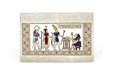 【文庫屋大関】パーソナルホルダー　エジプトNo.3【皮革工芸品】 雑貨 日用品 ブックカバー パスポートケース 貴重品入れ マルチケース シンプル 和風 革小物