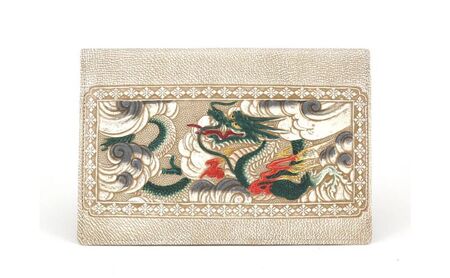 【文庫屋大関】パーソナルホルダー　龍＜緑＞【皮革工芸品】 雑貨 日用品 ブックカバー パスポートケース 貴重品入れ マルチケース シンプル 和風 革小物 180,000円