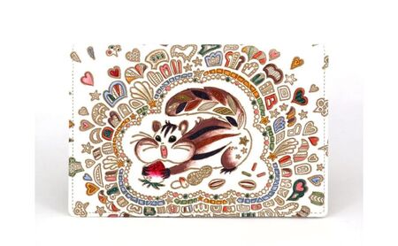 【文庫屋大関】パーソナルホルダー　くいしんぼリス【皮革工芸品】 民芸品 雑貨 日用品 文房具 革小物 革製品 ファイル ケース 180,000円
