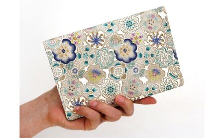 【文庫屋大関】パーソナルホルダー 春らんまん<瑠璃>【皮革工芸品】 民芸品 雑貨 花柄デザイン 花柄