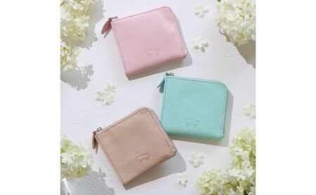 墨田区産ピッグレザーミニウォレット ファッション 小物 財布 収納力 コンパクト Ｌ字 ファスナー 小銭入れ シンプル 紙幣 カード 収納 取り出し 簡単  ブルー