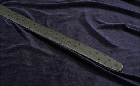 オーストリッチ ベルト クロ 幅35mm メンズ ピンタイプ