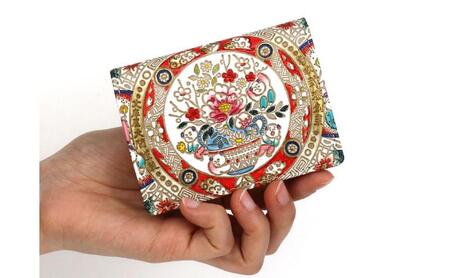 【文庫屋大関】箱まち小銭入れ 唐子【皮革工芸品】 革製品 工芸品 民芸品 牛革 財布 小銭入れ 小物入れ お祝い ギフト プレゼント 墨田区 東京都