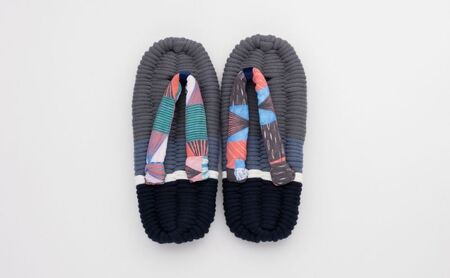 布ぞうり MERI 北斎 山下白雨　布草履 室内履き 健康 洗える 墨田区 M：24cm