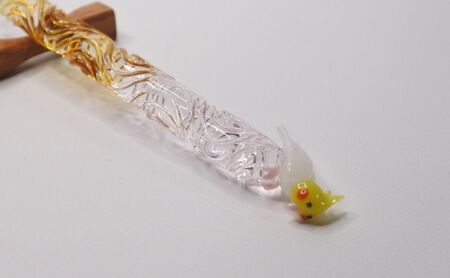 clarto　ガラスペンlavie（インコ）　筆記用具 ガラスペン 硝子ペン 手作り ガラス 硝子 かわいい インク 手紙 日記 プレゼント ギフト 墨田区 東京都