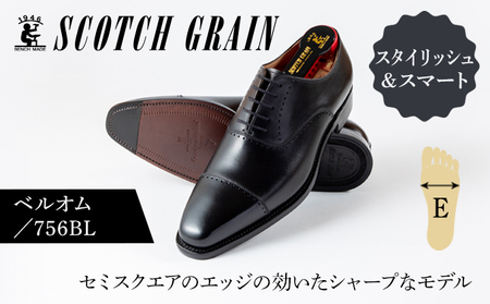 スコッチグレイン／SCOTCH GRAIN シューズ ビジネスシューズ 靴 ビジネス メンズ 男性 男性用レザー 革 本革 ブラック 黒  756 ベルオム Belle Homme ストレートチップ レザーソール グッドイヤーウェルト製法