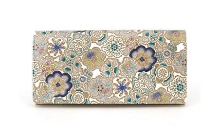 【文庫屋大関】束入れ 春らんまん＜瑠璃＞【皮革工芸品】 財布 お札 お札入れ 長財布 カード 小銭 牛革 手作り 日本製 墨田区 東京都