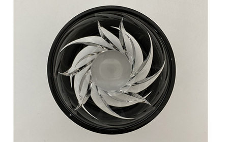 江戸切子 ぐいのみ 「焔」 黒 【玻璃匠山田硝子】切子 グラス 工芸品 伝統工芸 酒器 クリスタルガラス 