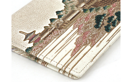 【文庫屋大関】パーソナルホルダー　浮世絵　清水寺【皮革工芸品】 ファッション 小物 シンプル パスポートケース 病院セット 型押し 大関卯三郎 牛革 