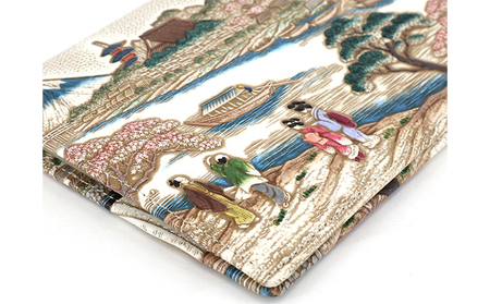 【文庫屋大関】パーソナルホルダー　浮世絵　待乳山【皮革工芸品】 ファッション 小物 シンプル パスポートケース 病院セット 型押し 大関卯三郎 牛革 