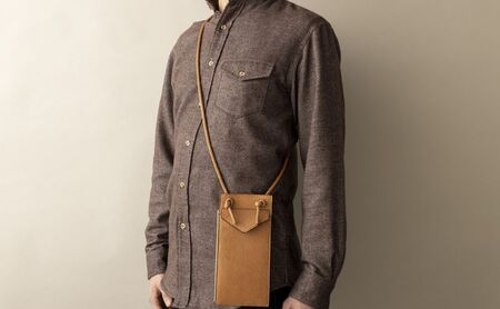 ENVELOPE（野生鹿革のスマートフォン　ミニショルダーバッグ） ファッション かばん トートバッグ 手提げ 着物 帯  BK（ブラック）