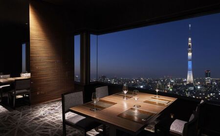 スカイツリー（R）ビューレストラン 簾【ディナーペア券】日本料理「簾会席」＋シャンパン・赤白ワイン各1杯＋東京スカイツリー（R）入場引換券 SKYTREE　入場券 優待券 お食事券 展望 SKYTREE 東京都 墨田区