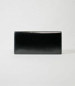 キプリス本革製コードバンｘシラサギレザーファスナー付きササマチ長財布　カラー：ブラックｘネイビー　