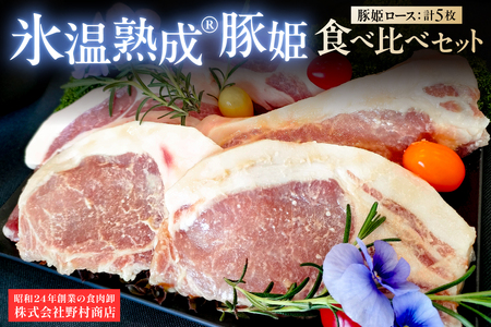 氷温熟成®豚姫ロース　食べ比べセット 【kt044-001】豚肉 ﾛｰｽ 熟成肉 国産 食品 味噌漬け 味付け ｾｯﾄ お取り寄せ