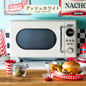 Toffy 電子レンジK-DR3 カラー:アッシュホワイト【kt072-005-2】電子レンジ 消音機能 シンプル コンパクト 軽量 レトロ フラット