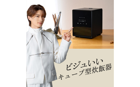 山善 YAMAZEN 炊飯器 5.5合炊き 5合　一人暮らし キューブ型炊飯器 マイコン式 YJS-CM102（B） 【kt049-044】