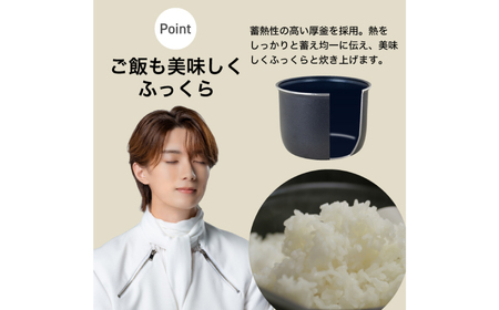 山善 YAMAZEN 炊飯器 5.5合炊き 5合　一人暮らし キューブ型炊飯器 マイコン式 YJS-CM102（B） 【kt049-044】