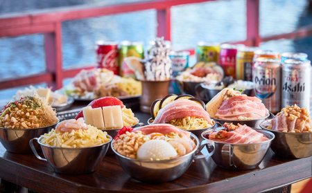 【2名様】もんじゃ屋形船ギフトチケット 【kt105-002-2】