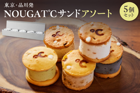 東京・品川発 贅沢なヌガーの味わい新食感スイーツ NOUGAT℃サンドアソート5個セット