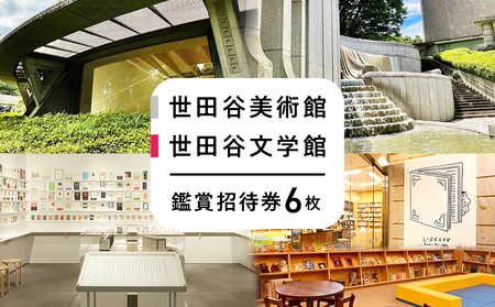 世田谷美術館および世田谷文学館の企画展・収蔵品展の鑑賞招待券（6回分）【非売品】チケット 体験 招待券 記念 思い出 ギフト プレゼント 贈り物 本 芸術 文学_0058-004-se4