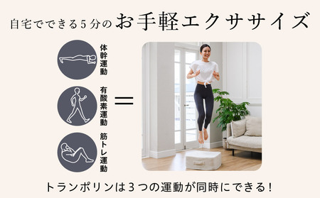 uFit Trampoline【グレージュ】 【136011-1】 家庭用ﾄﾗﾝﾎﾟﾘﾝ ｴｸｻｻｲｽﾞ 運動習慣 高反発 高弾力 体幹 有酸素運動 筋ﾄﾚ 静音設計 ｸｯｼｮﾝ