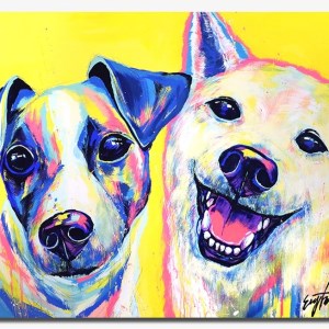 愛犬アート F15号 EIJI TAMURA DOG ART【フルオーダーメイド絵画】