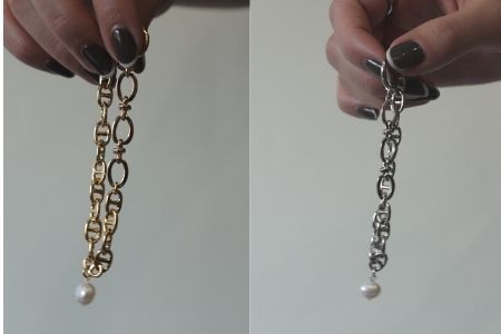 [Cherieオリジナルブレスレット]pearl chain brace / gold