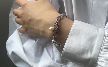 [Cherieオリジナルブレスレット]pearl chain brace / gold