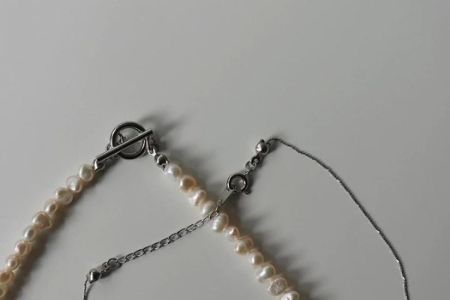 【LENERAオリジナルネックレス2本セット】pearl pomp necklace(set)/silver