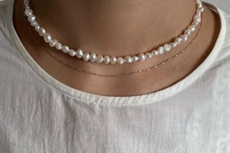 【LENERAオリジナルネックレス2本セット】pearl pomp necklace(set)/silver