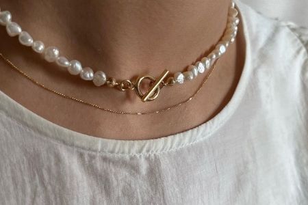 【LENERAオリジナルネックレス2本セット】pearl pomp necklace(set)/silver