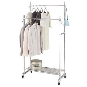  【シリーズ累計100000台突破！】プロ仕様 頑丈ハンガーラック ダブルタイプ・幅90cm_1904000017_00 | 収納 収納