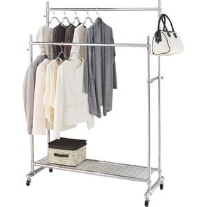  【シリーズ累計100000台突破！】プロ仕様 頑丈ハンガーラック ダブルタイプ・幅120cm_1904000018_00 | ラック ラック