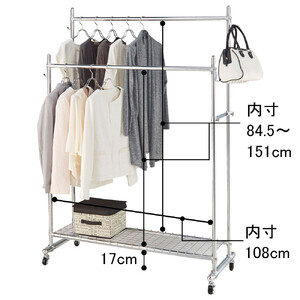  【シリーズ累計100000台突破！】プロ仕様 頑丈ハンガーラック ダブルタイプ・幅120cm_1904000018_00 | ラック ラック