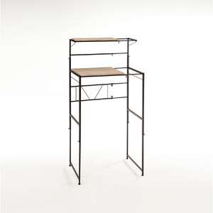 天井が低くても置けるカフェスタイルランドリーラック 棚3段 高さ172~222cm【ホワイト】_1904000793_01