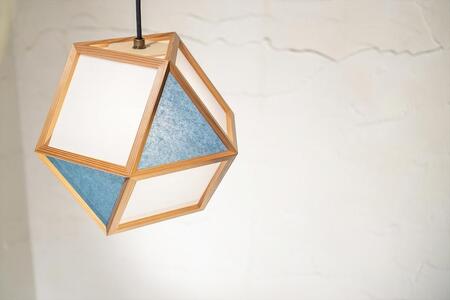 【照明/国産杉】ペンダントライト『的S mato-S』 白×藍 AP830-D