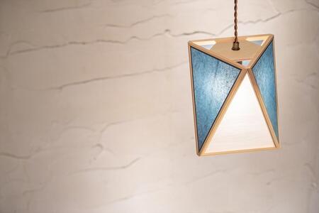 【照明/国産檜】ペンダントライト『彩 sai』 白×藍 AP837-D