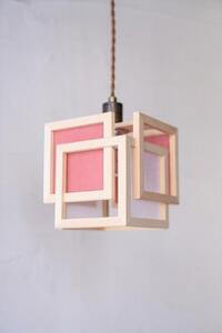 【照明/国産檜】ペンダントライト/CombinationLamp『旬ミニ shun-mini』 白×緋 AP860-C