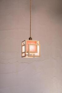 【照明/国産檜】ペンダントライト/CombinationLamp『旬ミニ shun-mini』 白×緋 AP860-C