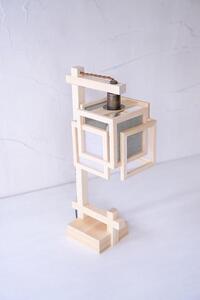 【照明/国産檜】スタンドライト/CombinationLamp『旬ミニ shun-mini』 白×銀鼠 A550-B