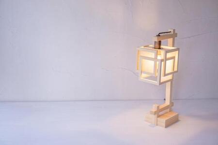 【照明/国産檜】スタンドライト/CombinationLamp『旬ミニ shun-mini』 白×銀鼠 A550-B