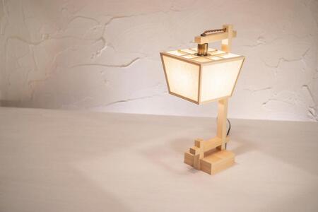 【照明/国産檜】スタンドライト/CombinationLamp『升 shou』 生なり A551-B