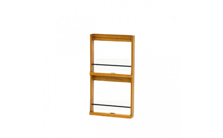 ウォールラック縦型 幅39.5cm 奥行き8cm 高さ73cm チーク無垢材