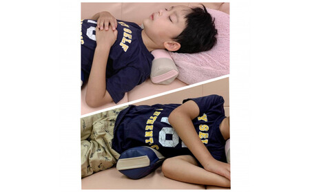 【特許・意匠取得/日本製】寝返りが整体になる《願えりまくらS》ピンクベージュ