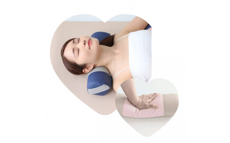 【特許・意匠取得/日本製】寝返りが整体になる《願えりまくらM》ピンクベージュ