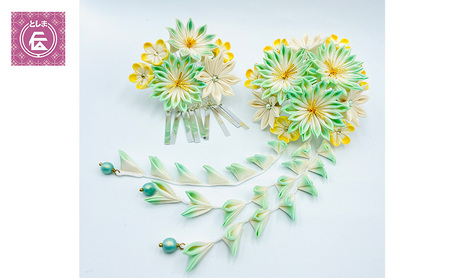 かんざし つまみ細工 下がりつき簪 1個 豊島区 伝統工芸 ヘア