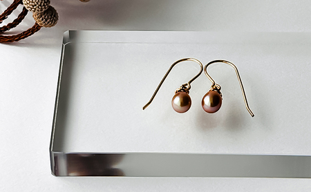 ブラウンゴールドパールのピアス(14Kgf) ピアス アクセサリー レディースアクセサリー ジュエリー パール 真珠 おしゃれ ギフト プレゼント 豊島区 東京